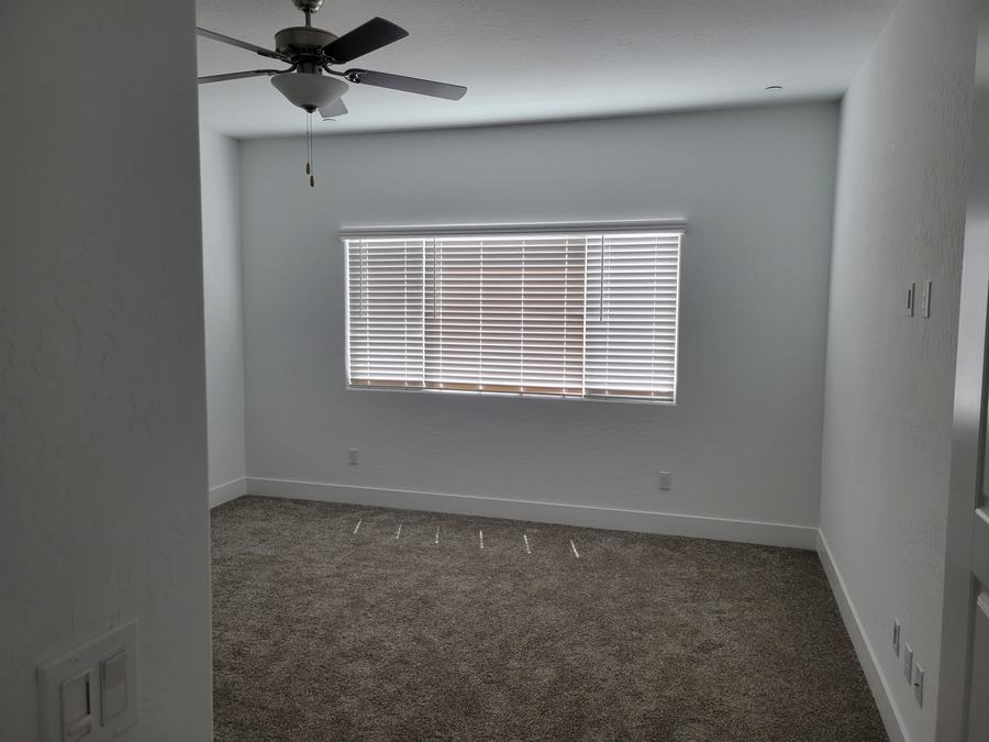 Faux wood blinds in a new build