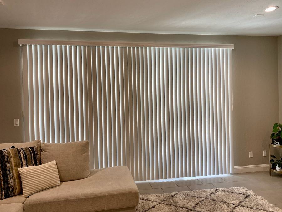 Sheer verticals across a living room