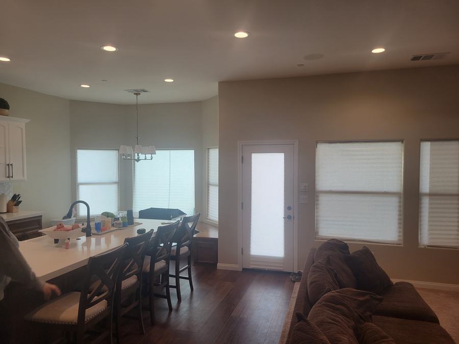 Kitchen and dining, one fabric throughout