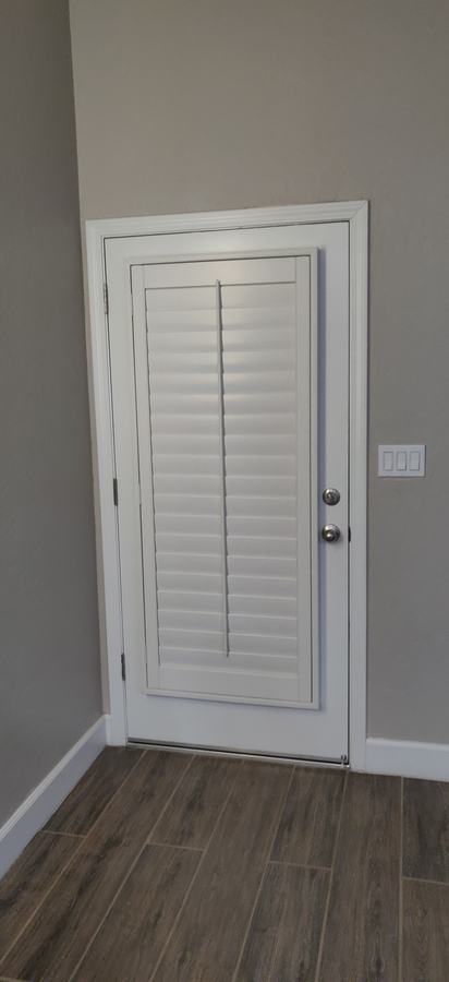 A shutter on a back door