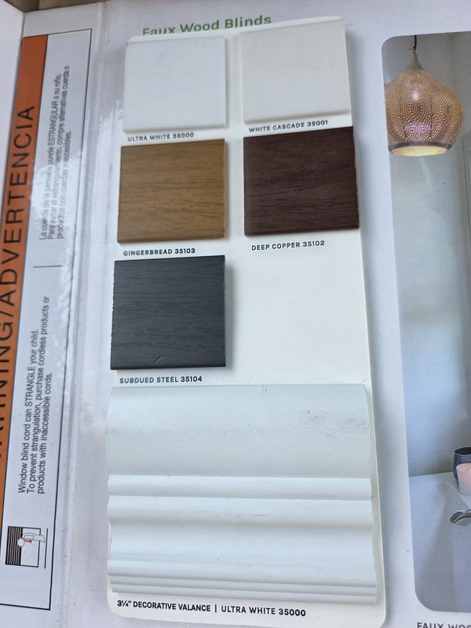 Faux wood color card