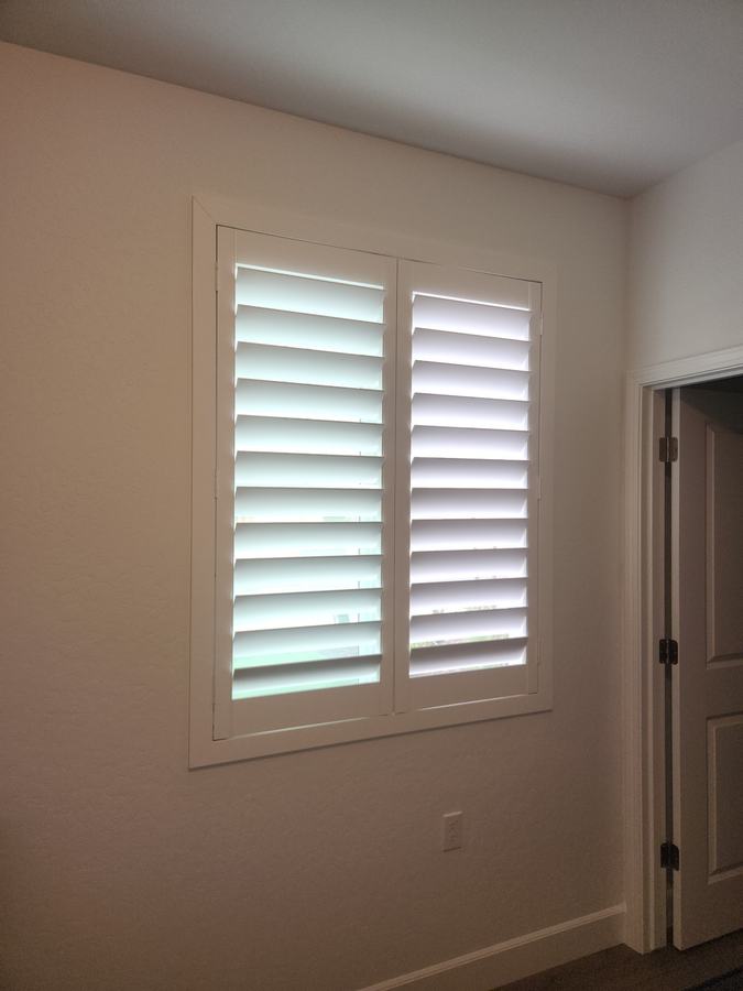 Hall window, louvers open