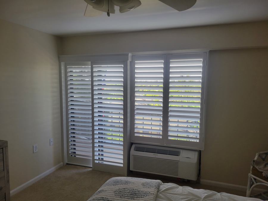 Bedroom, louvers open