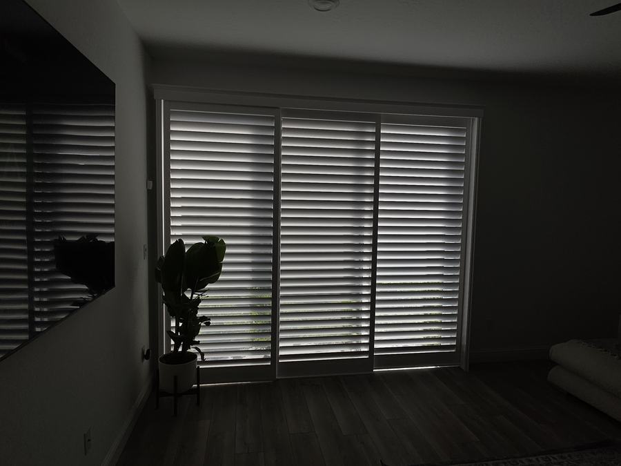 Evening, louvers closed