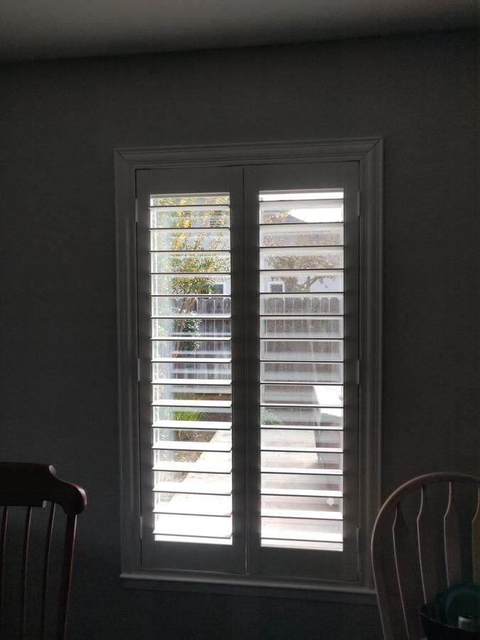 Shutters on a dining window