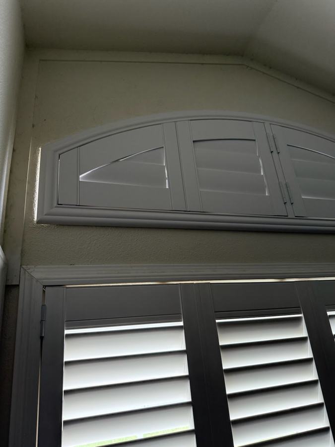 The eyebrow panel, louvers open