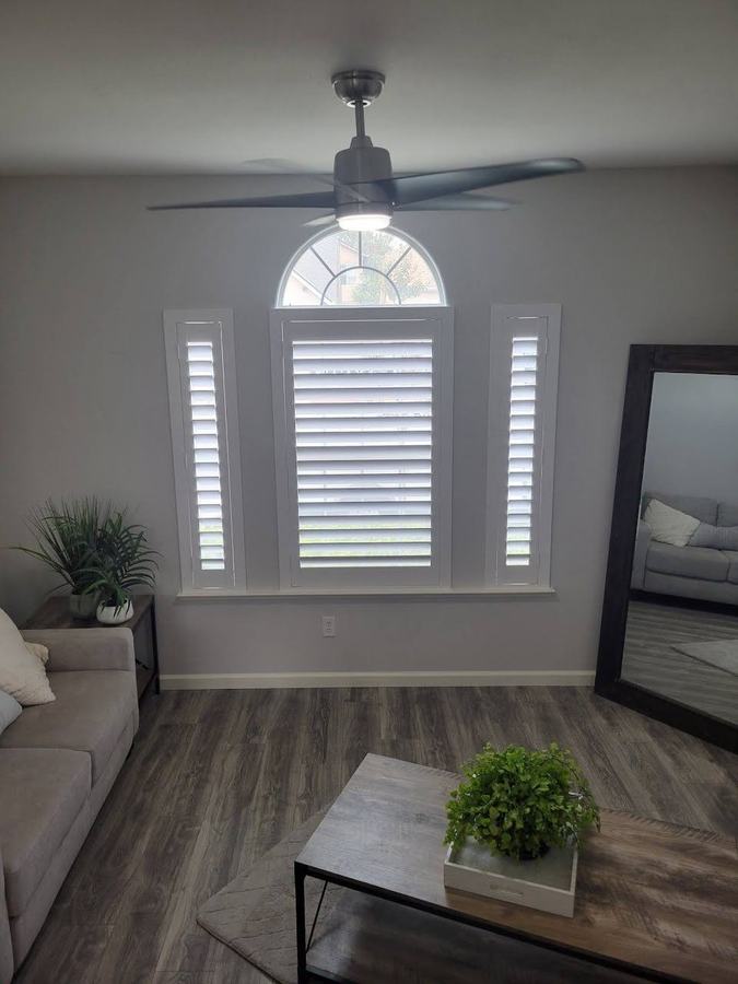 Sunburst transom over shutters