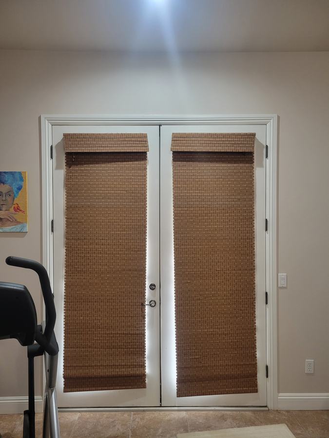 Bamboo weave, door mounted